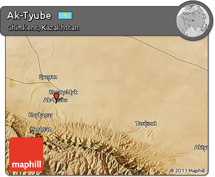 Satellite 3D Map of Ak-Tyube