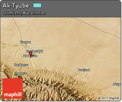 Satellite 3D Map of Ak-Tyube