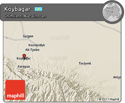 Shaded Relief 3D Map of Koybagar