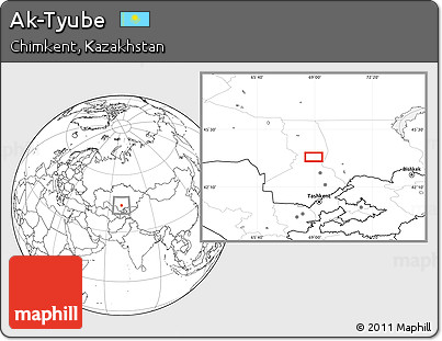 Blank Location Map of Ak-Tyube