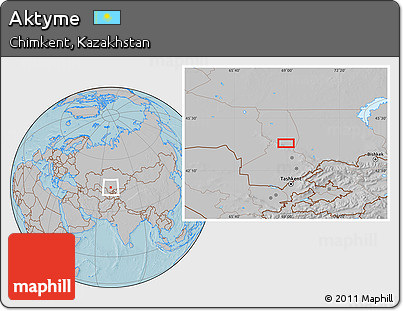 Gray Location Map of Aktyme, hill shading