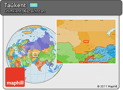 Political Location Map of Taūkent