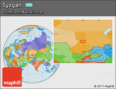 Political Location Map of Syzgan