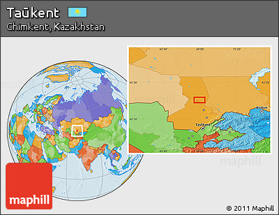 Political Location Map of Taūkent
