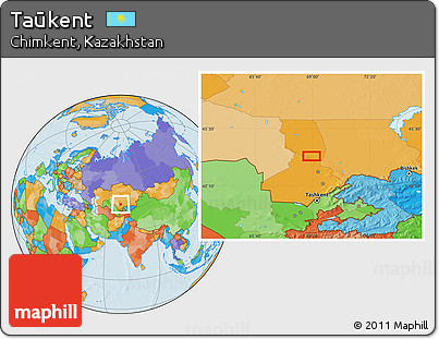 Political Location Map of Taūkent