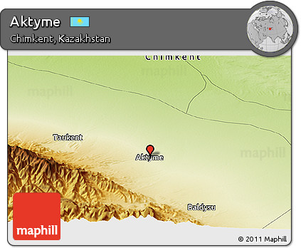 Physical Panoramic Map of Aktyme