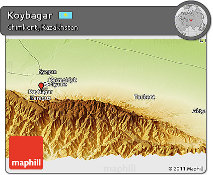 Physical Panoramic Map of Koybagar