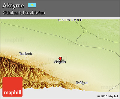 Physical Panoramic Map of Aktyme