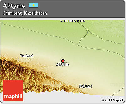 Physical Panoramic Map of Aktyme