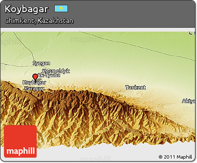 Physical Panoramic Map of Koybagar
