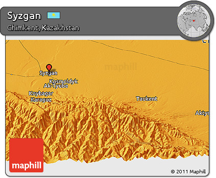 Political Panoramic Map of Syzgan