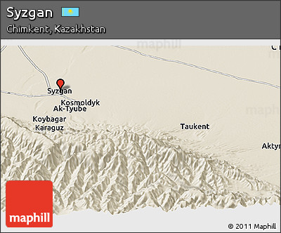 Shaded Relief Panoramic Map of Syzgan