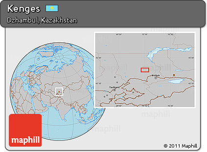 Gray Location Map of Kenges