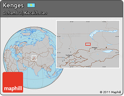 Gray Location Map of Kenges