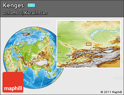 Physical Location Map of Kenges
