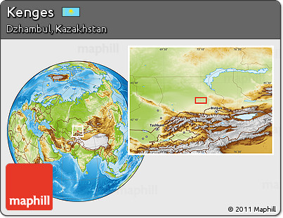Physical Location Map of Kenges