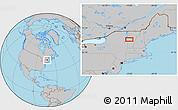 Gray Location Map of the area around 43° 53' 30" N, 73° 1' 30" W