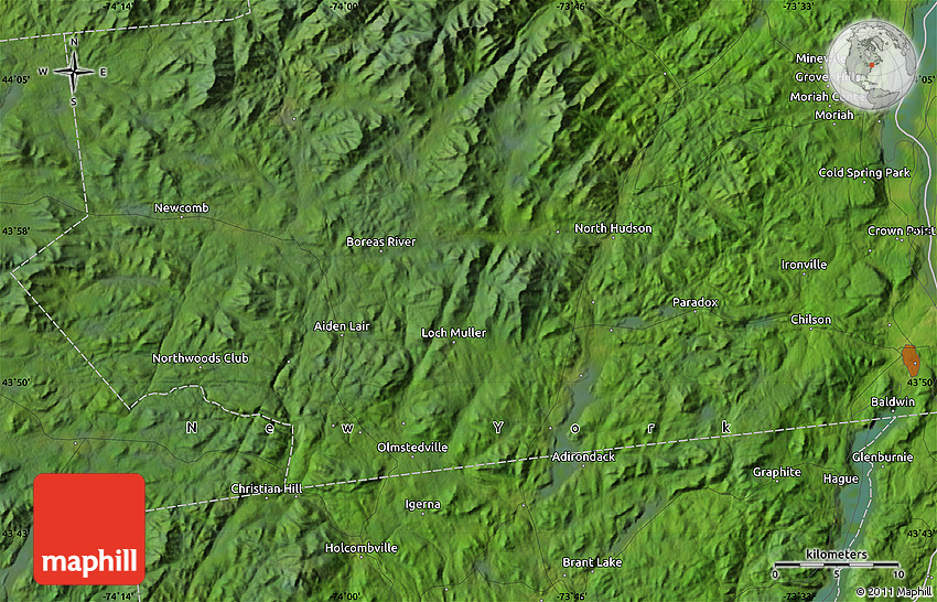 Satellite Map of Brant Lake