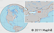 Gray Location Map of the area around 43° 53' 30" N, 74° 43' 29" W