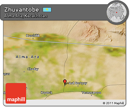 Satellite 3D Map of Zhuvantobe