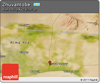 Satellite 3D Map of Zhuvantobe