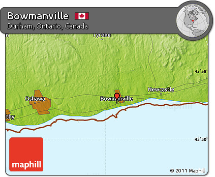 Physical Map of Bowmanville