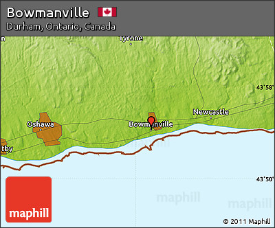 Physical Map of Bowmanville