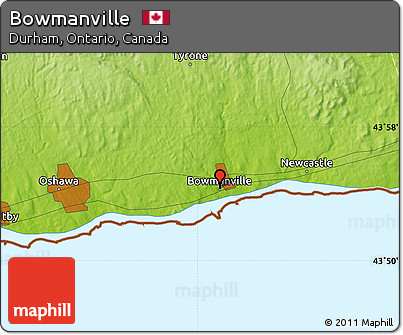 Physical Map of Bowmanville
