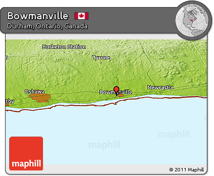 Physical Panoramic Map of Bowmanville