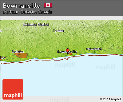 Physical Panoramic Map of Bowmanville