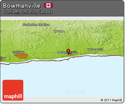 Physical Panoramic Map of Bowmanville