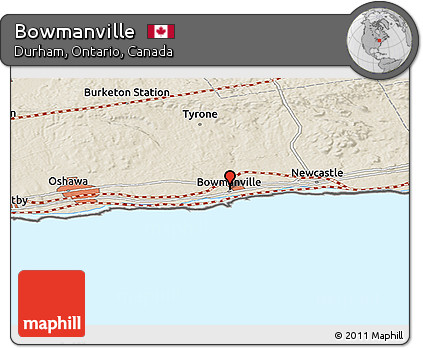 Shaded Relief Panoramic Map of Bowmanville