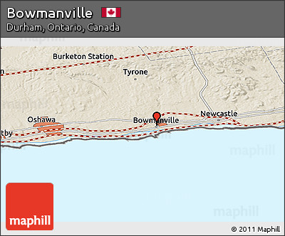 Shaded Relief Panoramic Map of Bowmanville
