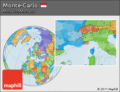 Political Location Map of Monte-Carlo