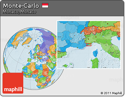 Political Location Map of Monte-Carlo