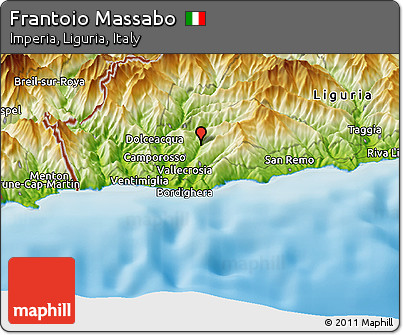 Physical Panoramic Map of Frantoio Massabo