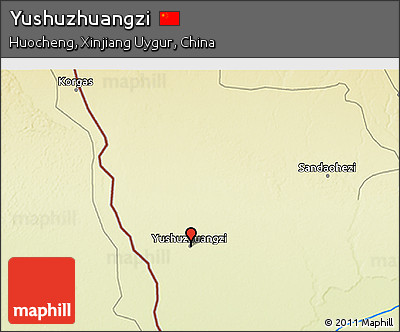 Physical 3D Map of Yushuzhuangzi