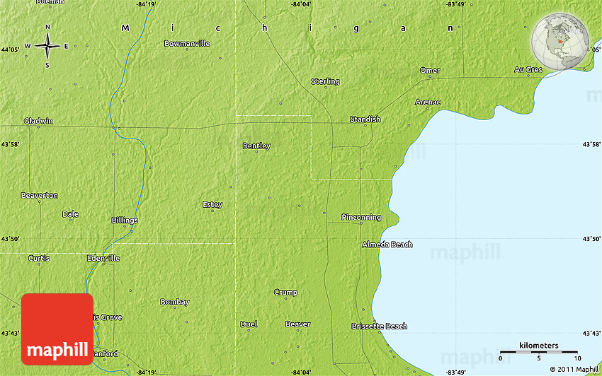 Physical Map of Au Gres