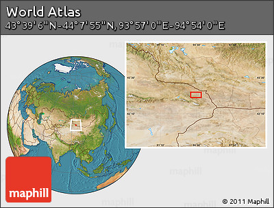 Satellite Location Map of the Area around 43° 53' 30" N, 94° 25' 30" E