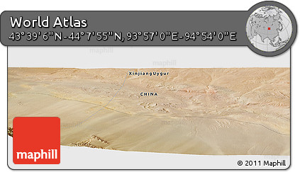 Satellite Panoramic Map of the Area around 43° 53' 30" N, 94° 25' 30" E