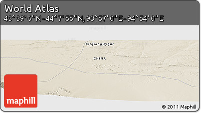 Shaded Relief Panoramic Map of the Area around 43° 53' 30" N, 94° 25' 30" E