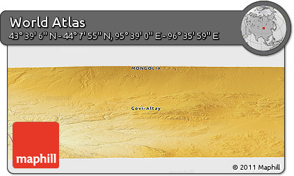 Physical Panoramic Map of the Area around 43° 53' 30" N, 96° 7' 30" E