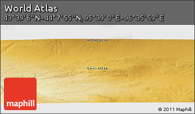 Physical Panoramic Map of the Area around 43° 53' 30" N, 96° 7' 30" E