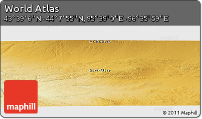 Physical Panoramic Map of the Area around 43° 53' 30" N, 96° 7' 30" E