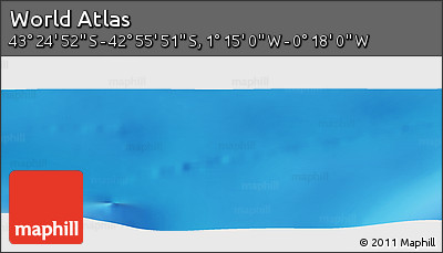 Shaded Relief Panoramic Map of the Area around 43° 10' 22" S, 0° 46' 30" W