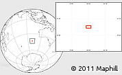 Blank Location Map of the area around 43° 10' 22" S, 100° 22' 30" E