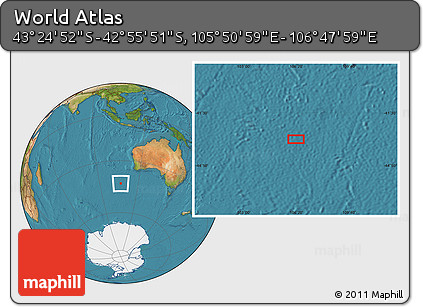 Satellite Location Map of the Area around 43° 10' 22" S, 106° 19' 29" E