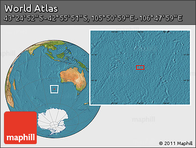 Satellite Location Map of the Area around 43° 10' 22" S, 106° 19' 29" E
