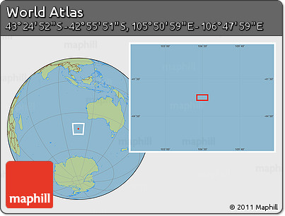 Savanna Style Location Map of the Area around 43° 10' 22" S, 106° 19' 29" E