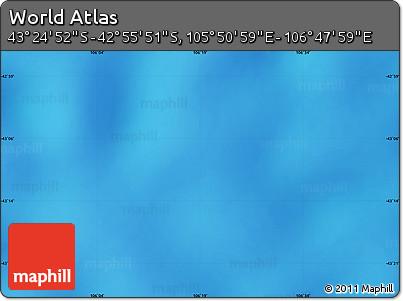 Physical Map of the Area around 43° 10' 22" S, 106° 19' 29" E